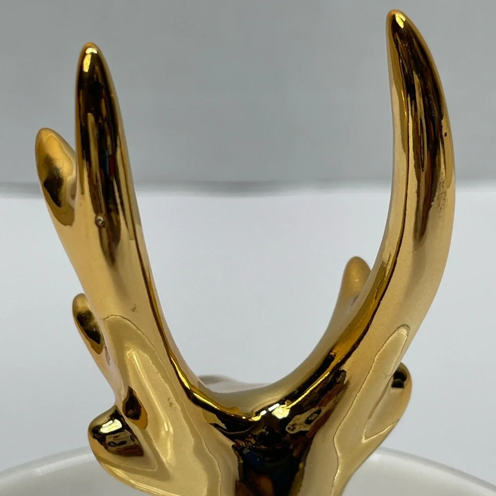 Deer Ring Display Holder Mini Trinket Tray Jewelry Ceramic Dish Pendant Case mom - Picture 9 of 17